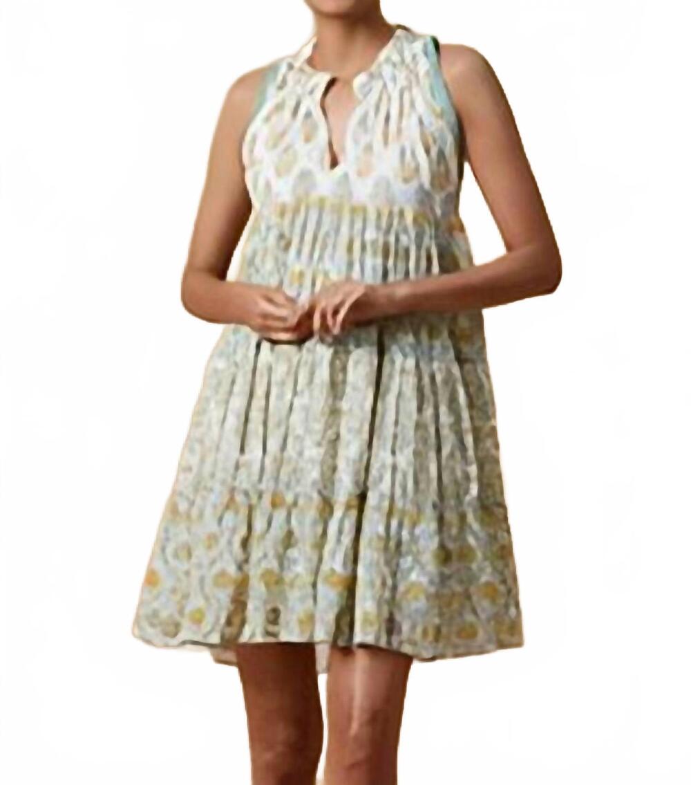 NEW RO'S GARDEN sophie short dress in blue icaro